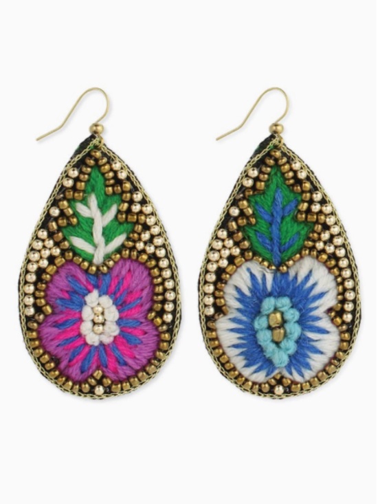 ZAD Jewelry - 3 colors - Beaded Embroidered Earrings